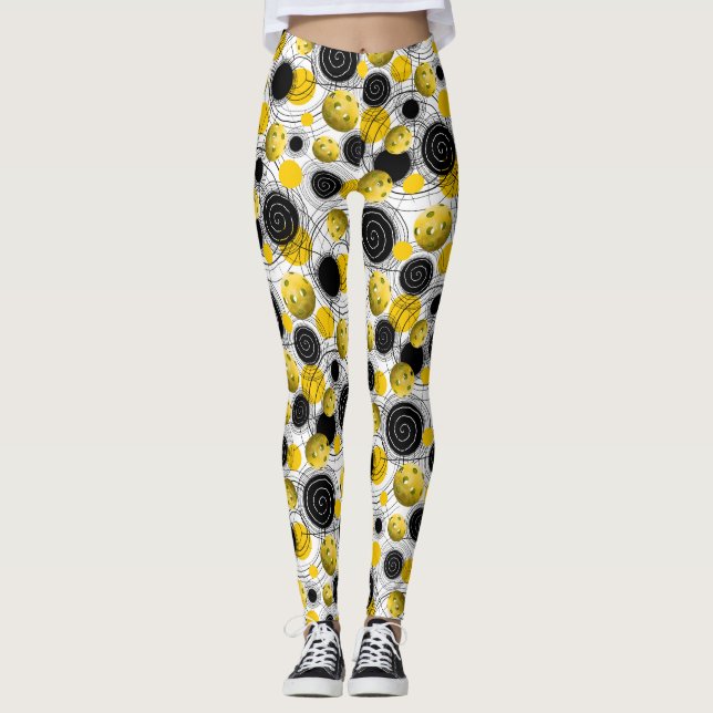 Golden Yellow Pickleballs - Leggings (Front)