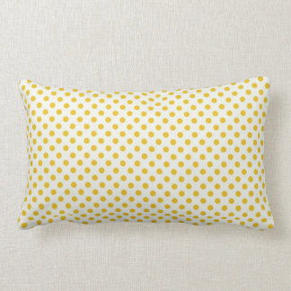 Golden Yellow Polka Dots Lumbar Pillow