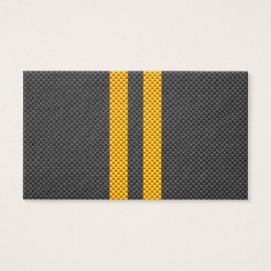 Golden Yellow Racing Stripes Carbon Fiber Style