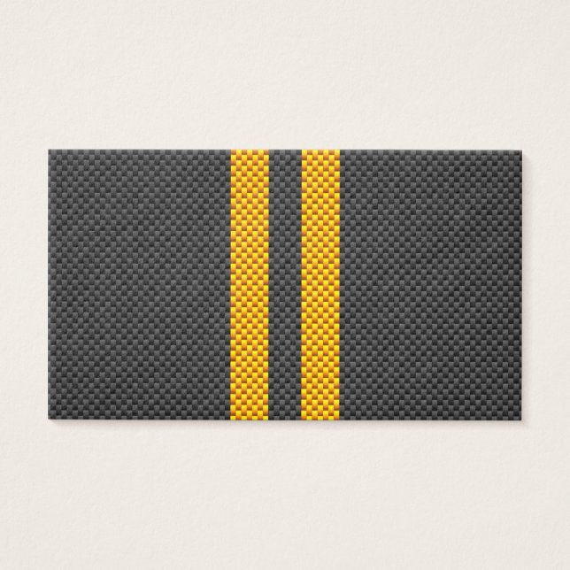 Golden Yellow Racing Stripes Carbon Fiber Style (Front)