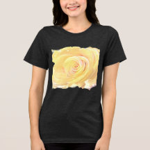 Golden Yellow Rose Charcoal Black T-Shirt