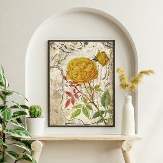 Golden Yellow Rose Decoupage Tissue Paper