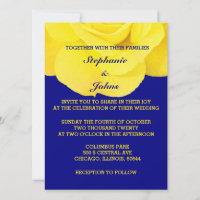 Golden Yellow Rose Gold Navy Blue Floral Colourful