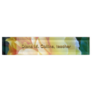 Golden Yellow Roses Personalized Nameplate