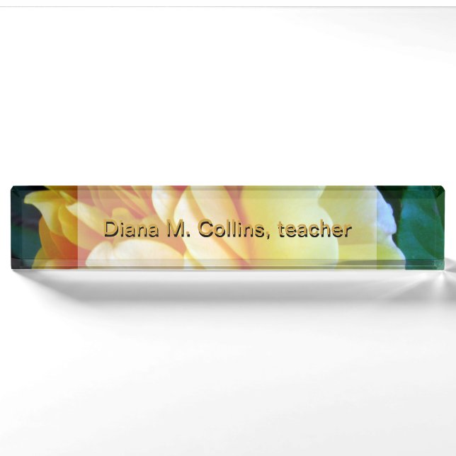 Golden Yellow Roses Personalized Nameplate (Front)