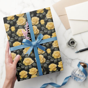 Golden Yellow Roses  Wrapping Paper