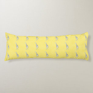 Golden Yellow Safari Chevron with Pop Art Giraffe Body Pillow