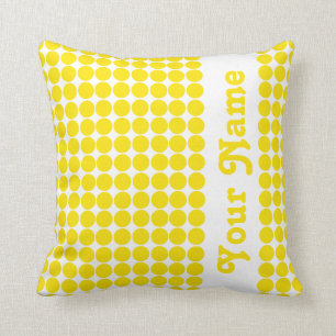 Golden Yellow Safari Dots with custom text Throw Pillow