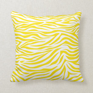 Golden Yellow Safari Zebra Throw Pillow
