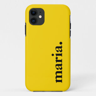 Golden Yellow Solid Colour Elegant Name  iPhone 11 Case