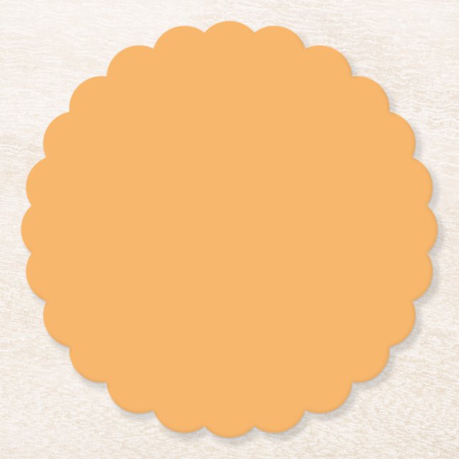 Golden yellow solid colour paper coaster (Front)