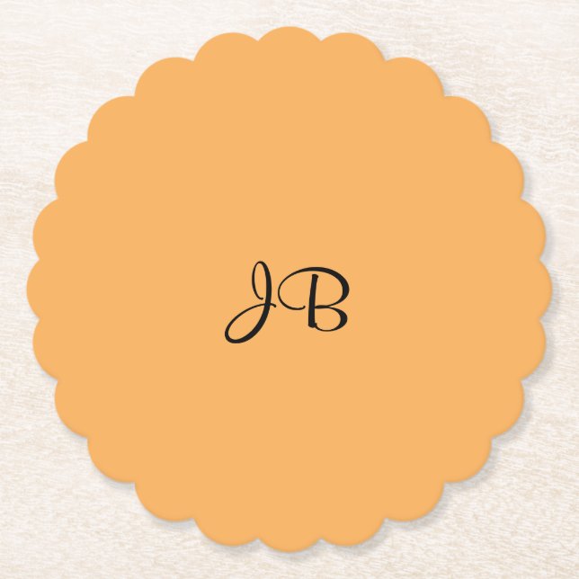 Golden yellow solid colour TEMPLATE Paper Coaster (Front)