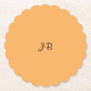 Golden yellow solid colour TEMPLATE Paper Coaster