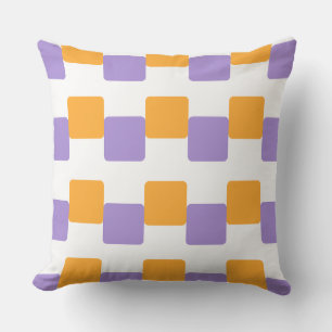 Golden Yellow Squares Throw Pillow
