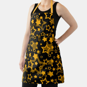 Golden Yellow Stars Glitter Design Apron
