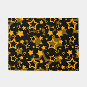 Golden Yellow Stars Glitter Design Doormat