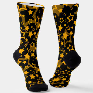 Golden Yellow Stars Glitter Design Socks