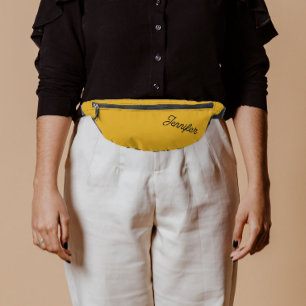 Golden Yellow Stylized Bridesmaid Name Fanny Pack