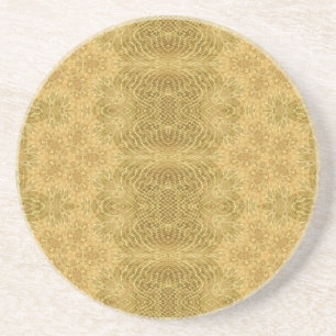 Golden yellow sun bright pattern coaster