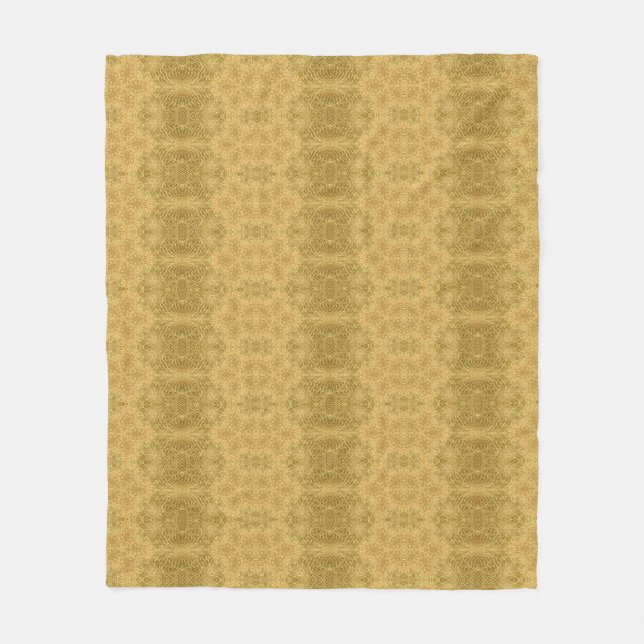 Golden yellow sun bright pattern fleece blanket (Front)