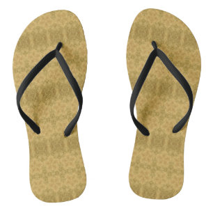 Golden yellow sun bright pattern summer flip flops