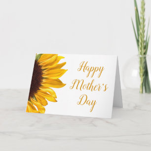 Golden Yellow Sunflower Mothers Day Card