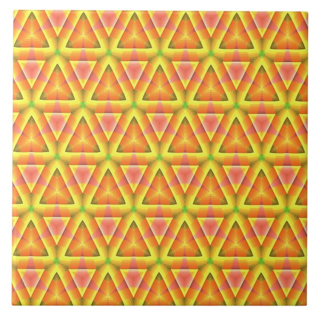Golden Yellow Triangle Pattern Tile (Front)