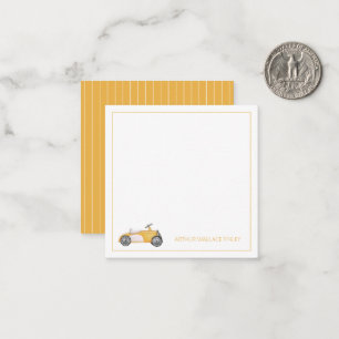 Golden Yellow Vintage Toy Car Personalized Card