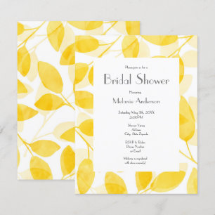 Golden Yellow Watercolor Leaves Invitation