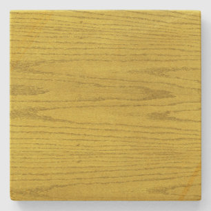 Golden Yellow Woodgrain Square Coaster