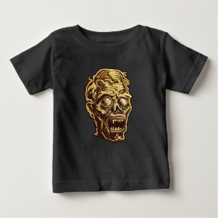 Golden Zombie Embroidered Badge Art Baby T-Shirt