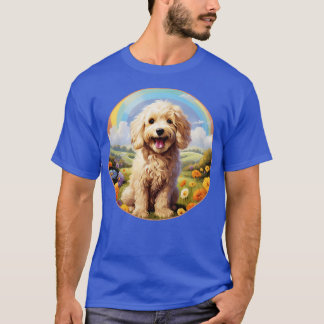 Goldendle Memorial Rainbow Bridge Colourful Dog Ar T-Shirt