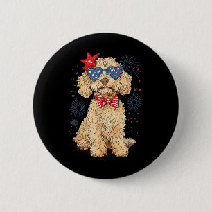Goldendoodle 4th Of July Patriotic Golden Doodle D 2 Inch Round Button