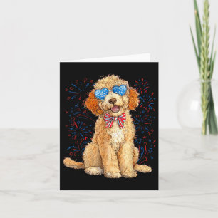 Goldendoodle 4th Of July Patriotic Golden Doodle D Card