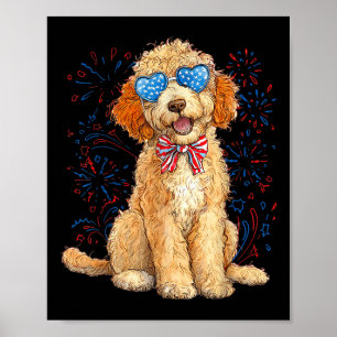 Goldendoodle 4th Of July Patriotic Golden Doodle D Poster