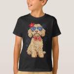 Goldendoodle 4th Of July Patriotic Golden Doodle D T-Shirt<br><div class="desc">Goldendoodle 4th Of July Patriotic Golden Doodle Dog Women</div>