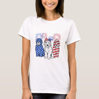 Goldendoodle American Flag 4th Of July  T-Shirt