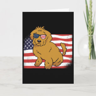 Goldendoodle American Flag 4th Of July Usa Funny D Card