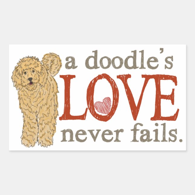 Goldendoodle and Labradoodle Love Sticker (Front)