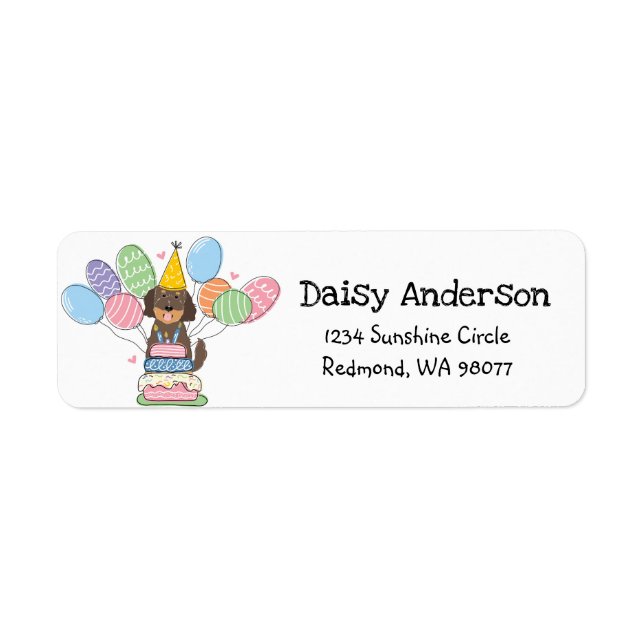 Goldendoodle Anniversaire Date de Retour Adresse (Devant)