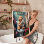 Goldendoodle Art | Goldendoodle on Toilet Bathroom Canvas Print<br><div class="desc">Bring your love for Goldendoodles to life with this stunning piece of trendy wall art! 🐾 Whether you're looking for textile art or a unique Goldendoodle aesthetic, this artwork blends charm and creativity beautifully. Perfect for dog lovers, this Goldendoodle drawing captures every playful detail, making it a must-have dog wall...</div>