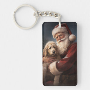 Goldendoodle avec Noël Festif du Père Noël