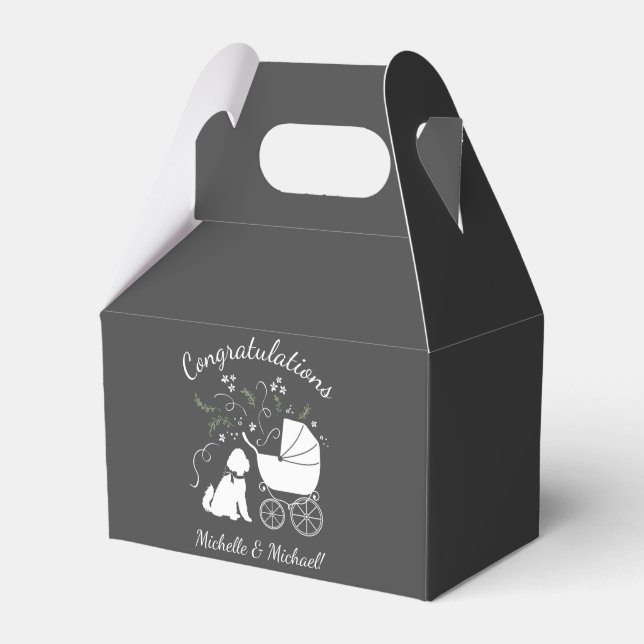 Goldendoodle Baby Shower Dog  Favor Box (Front Side)