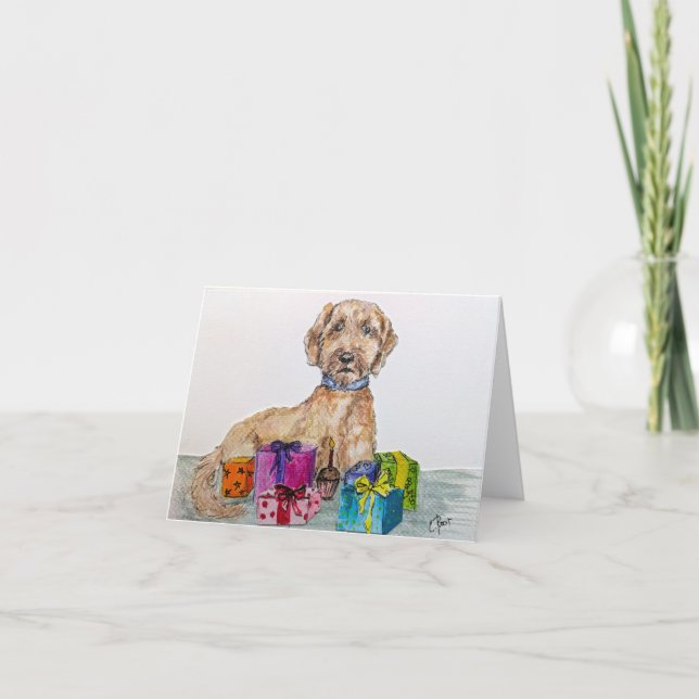 Goldendoodle Birthday Card (Front)