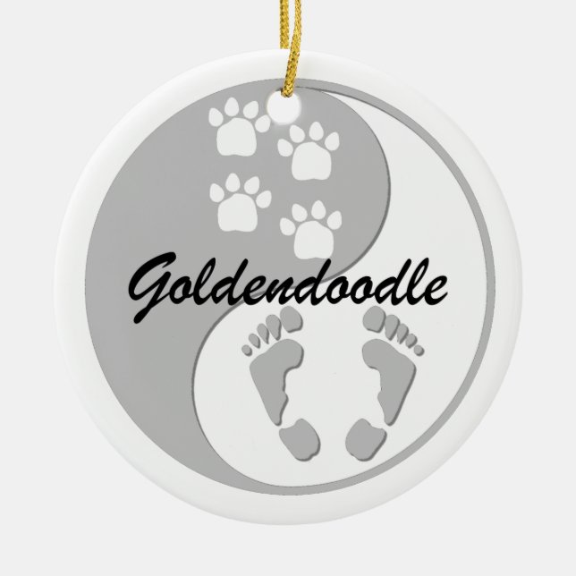 goldendoodle ceramic ornament (Front)