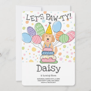 Goldendoodle Chien Anniversaire Fête Invitation