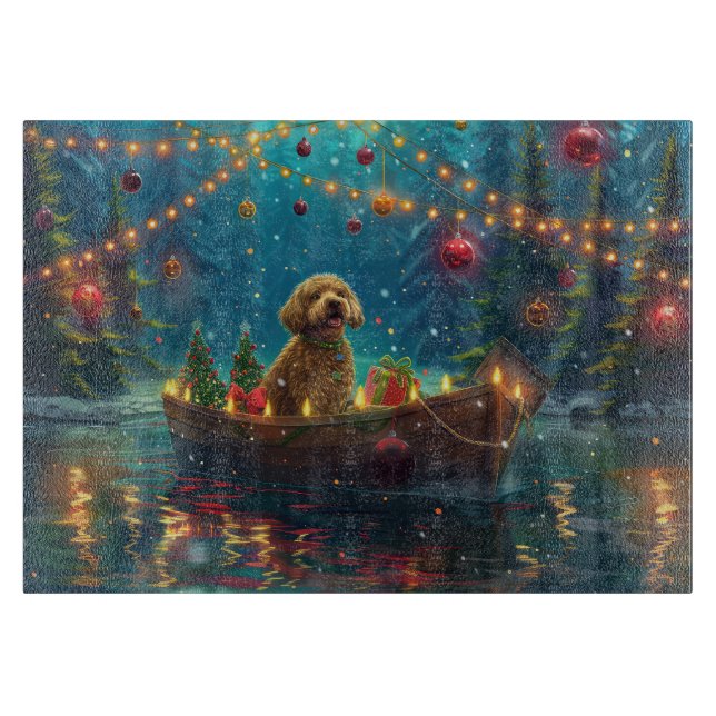 Goldendoodle Christmas Festive Voyage Cutting Board (Front)