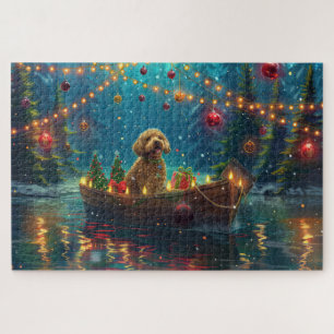 Goldendoodle Christmas Festive Voyage Jigsaw Puzzle