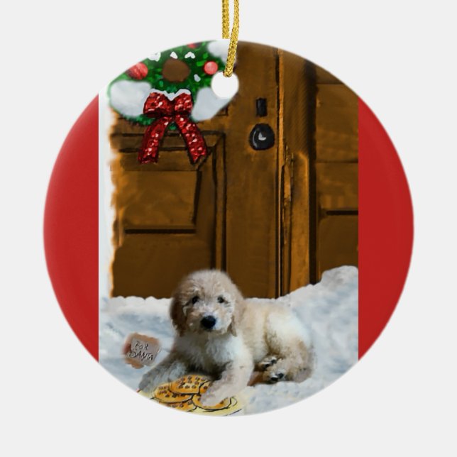 Goldendoodle Christmas Gifts Ornament (Front)