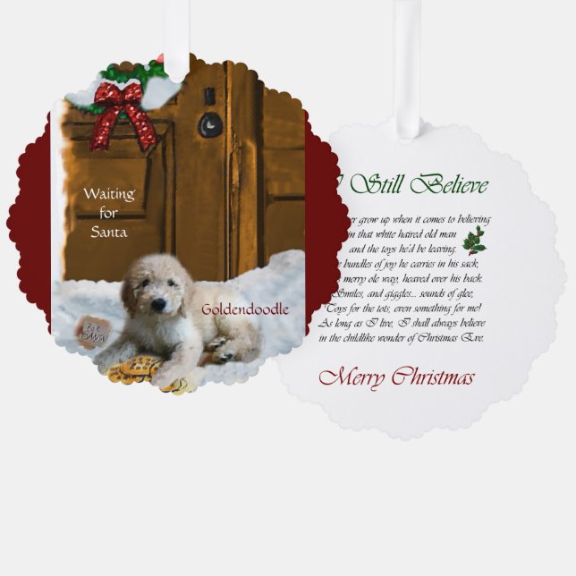 Goldendoodle Christmas Gifts Ornament Card (Front/Back)